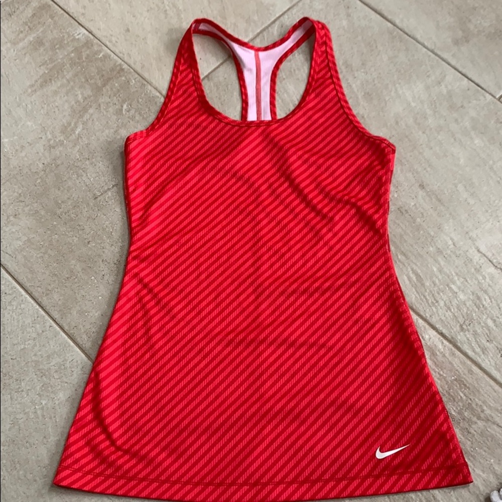 Nike red striped tank - RUNS VERY SMALL